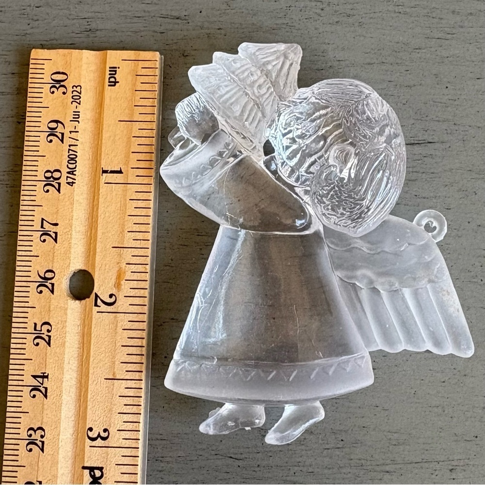 VTG Christmas Tree Ornaments Clear Frosted Plastic Angel Snowman 3 Inch Holiday - Picture 6 of 9